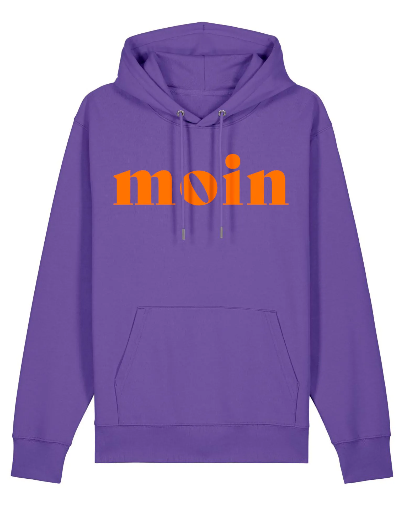 Hoodie "Moin" Purple Love/Neonorange
