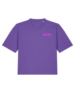 T-Shirt "Moin" Purple Love/Neonpink