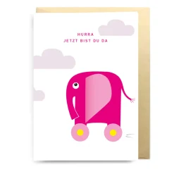3D KLAPPKARTE "Pink Elefant" - not the girl who misses much